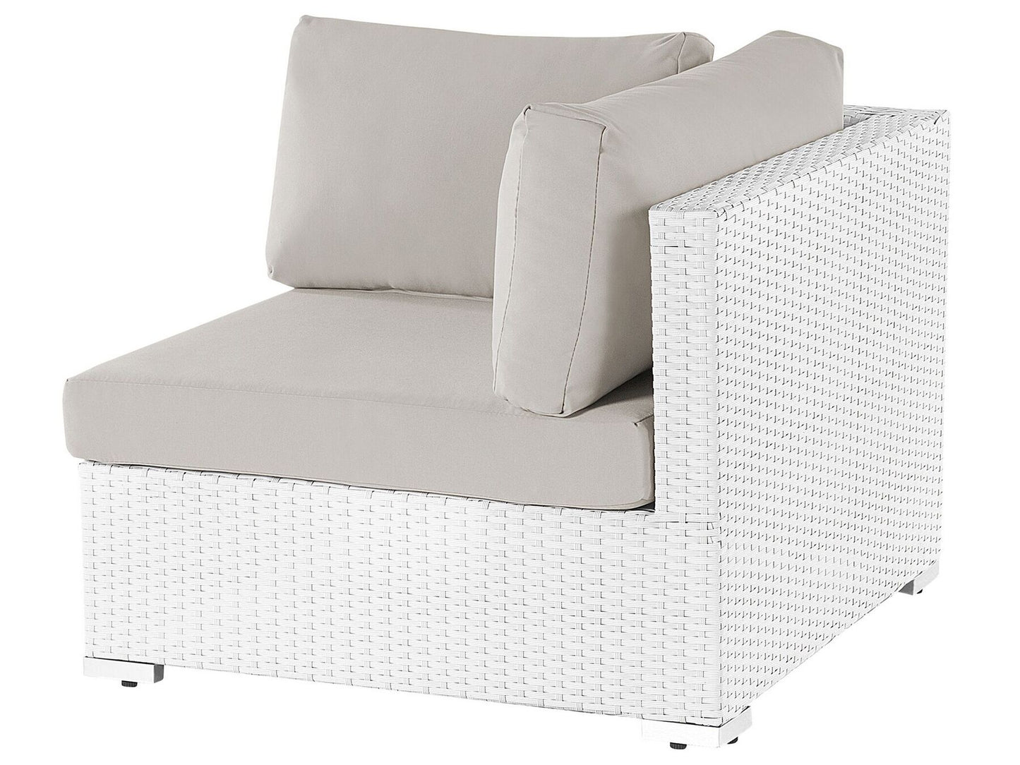 garden corner sofa with table 4 seater sano right hand modular pe rattan white