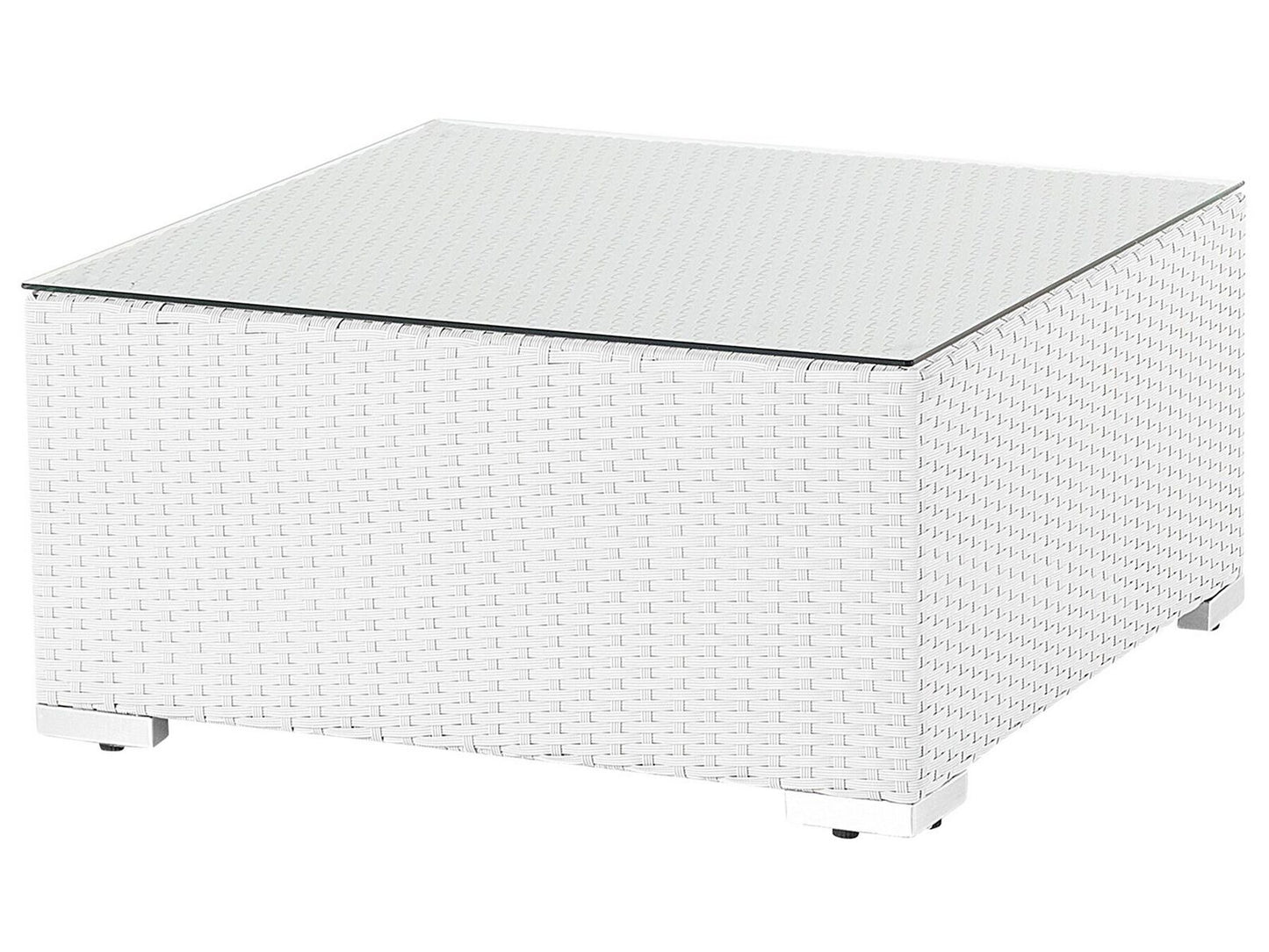 garden corner sofa with table 4 seater sano right hand modular pe rattan white