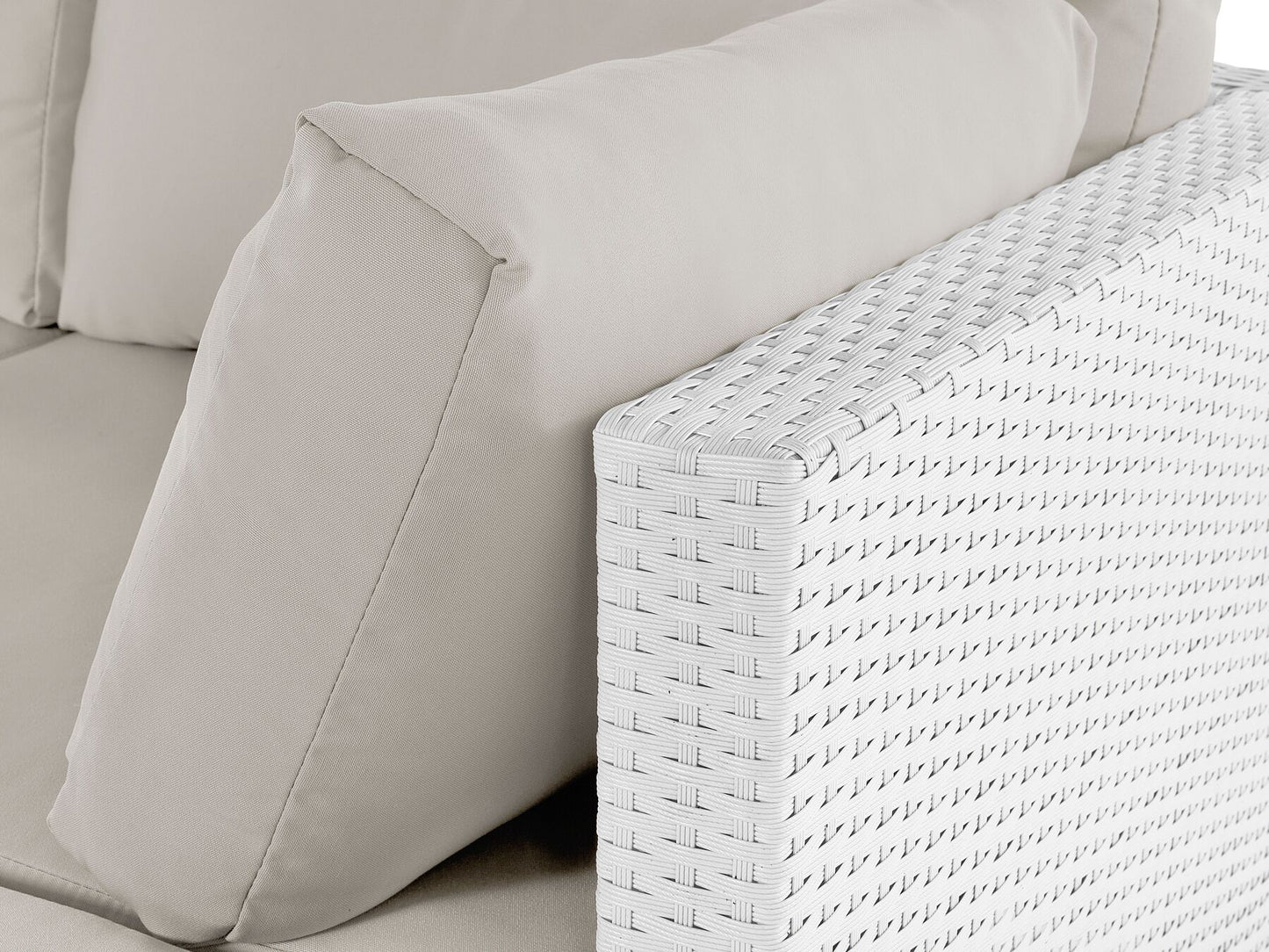 garden corner sofa with table 4 seater sano right hand modular pe rattan white