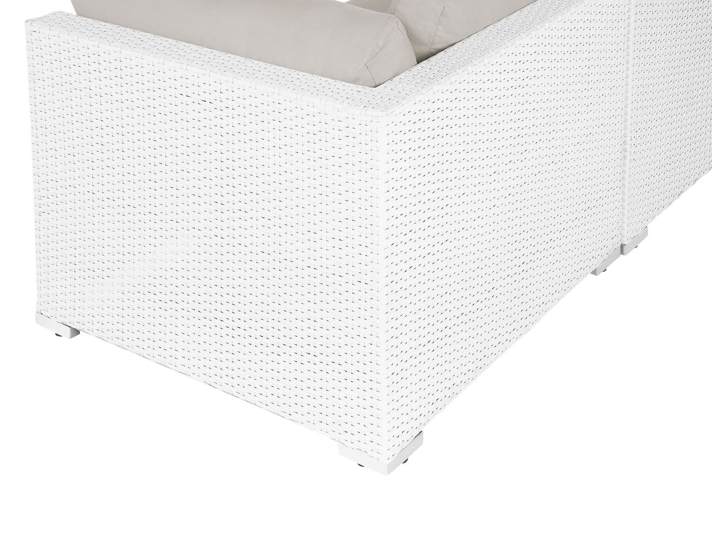 garden corner sofa with table 4 seater sano right hand modular pe rattan white