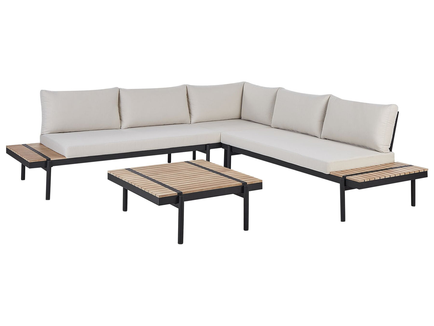 garden corner sofa with table 5 seater bellariva eucalyptus wood off-white