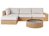 Garden Corner Sofa with Table 4 Seater OLIVERI Right Hand PE Rattan Beige