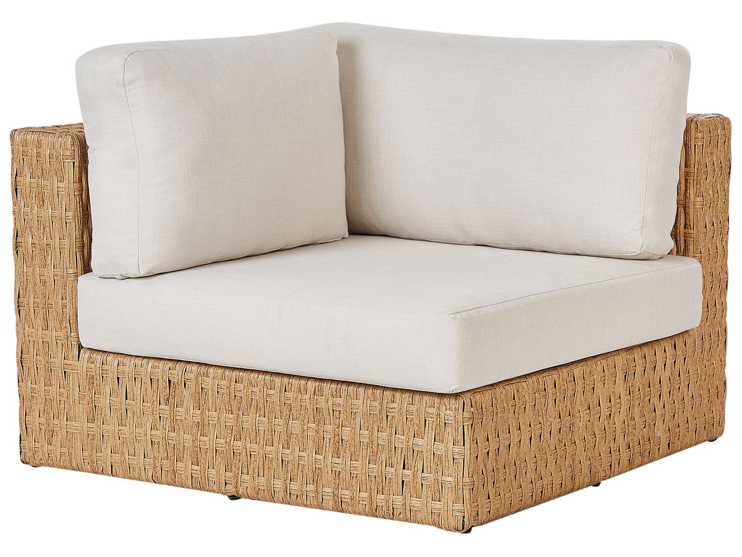 Garden Corner Sofa with Table 4 Seater OLIVERI Right Hand PE Rattan Beige