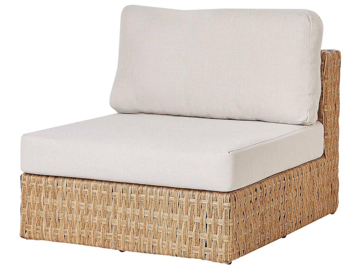 Garden Corner Sofa with Table 4 Seater OLIVERI Right Hand PE Rattan Beige