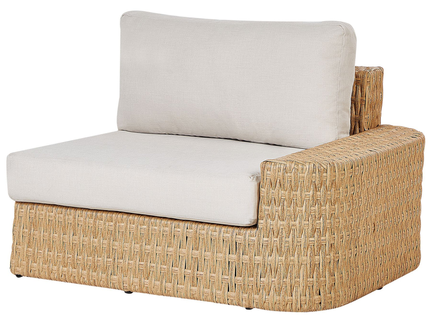 Garden Corner Sofa with Table 4 Seater OLIVERI Right Hand PE Rattan Beige