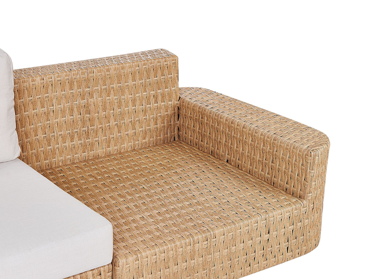 Garden Corner Sofa with Table 4 Seater OLIVERI Right Hand PE Rattan Beige
