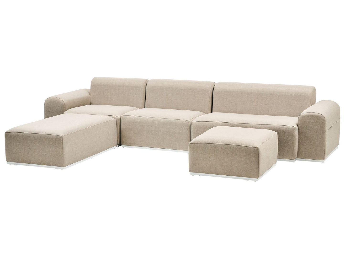 Garden Sofa with Ottoman 7 Seater BATTIFOLLO Modular Beige