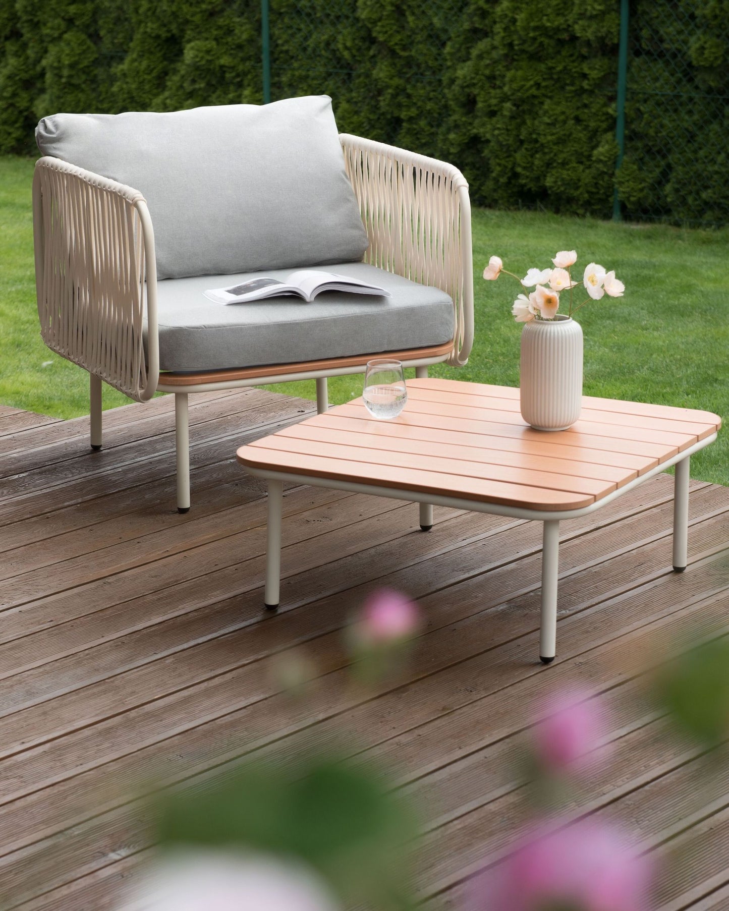 Garden Armchair SENISE Metal Grey