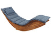 Acacia Wood Garden Sun Lounger Light with Cushion Blue