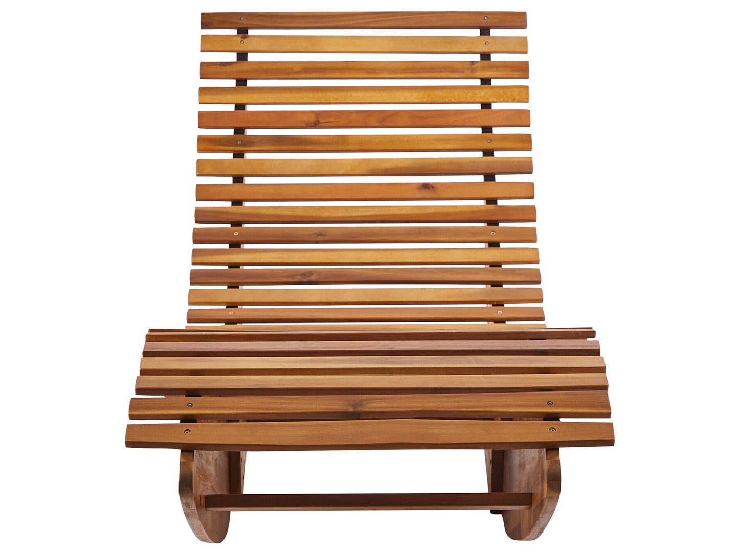 Acacia Wood Garden Sun Lounger Light with Cushion Blue BRESCIA II