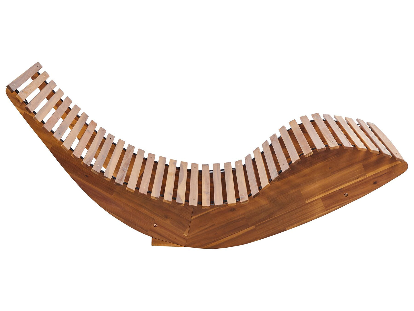 Acacia Wood Garden Sun Lounger Light with Cushion Blue BRESCIA II