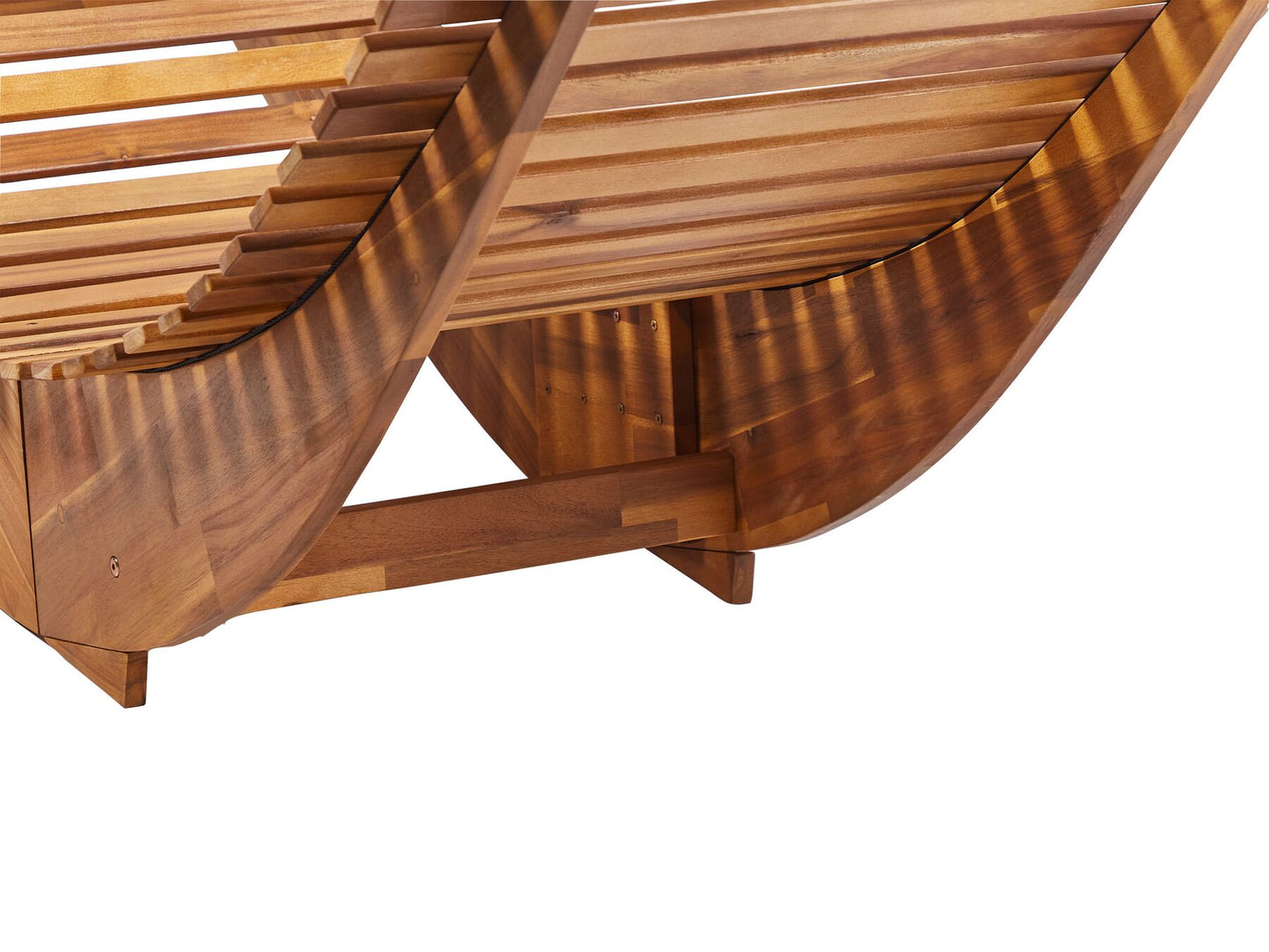 Acacia Wood Garden Sun Lounger Light with Cushion Blue BRESCIA II
