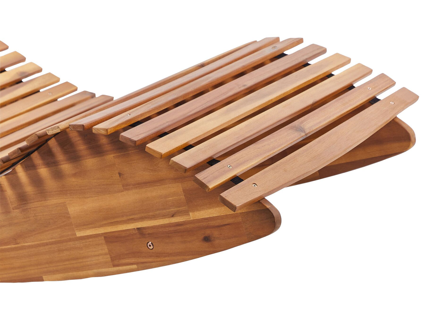 Acacia Wood Garden Sun Lounger Light with Cushion Blue BRESCIA II