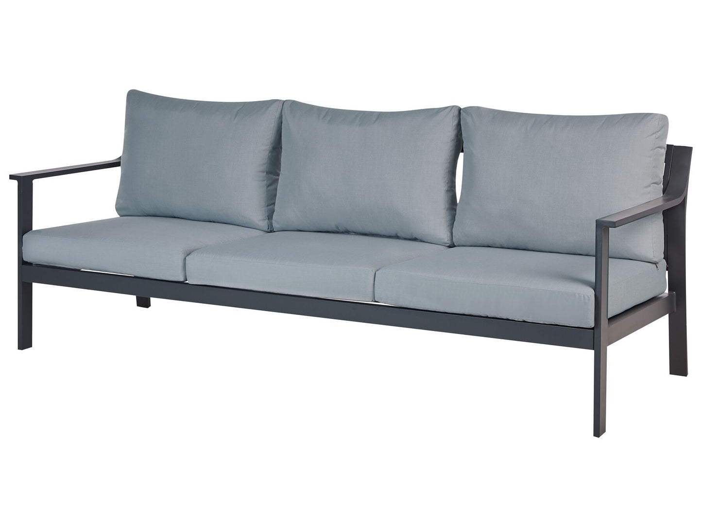 Garden Sofa 3 Seater KIATO Metal Dark Grey