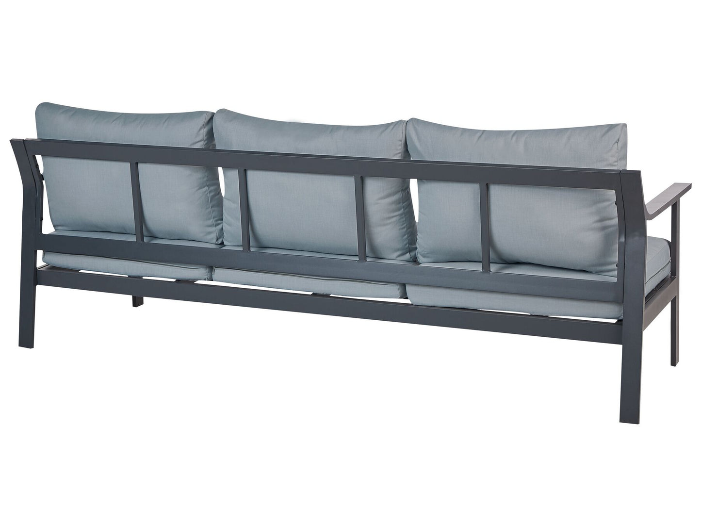 Garden Sofa 3 Seater KIATO Metal Dark Grey