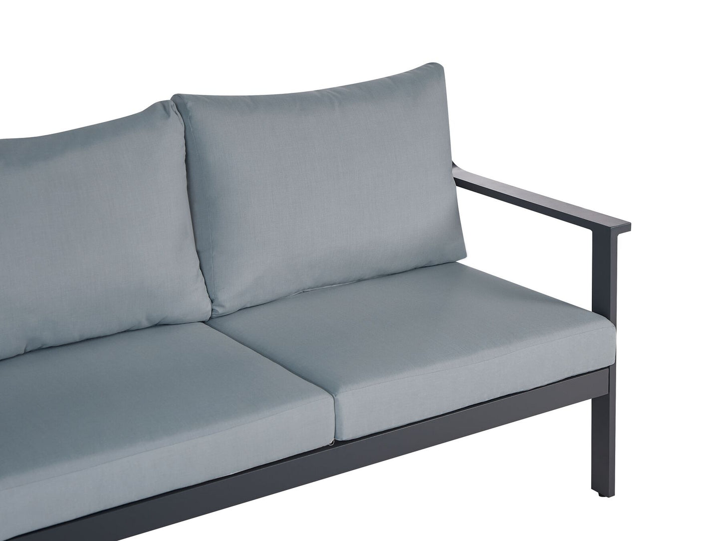 Garden Sofa 3 Seater KIATO Metal Dark Grey