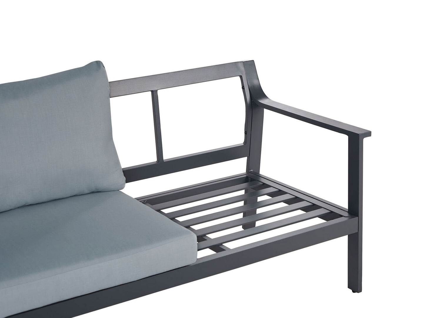 Garden Sofa 3 Seater KIATO Metal Dark Grey