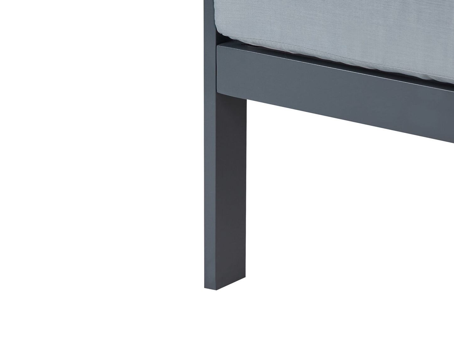 Garden Sofa 3 Seater KIATO Metal Dark Grey
