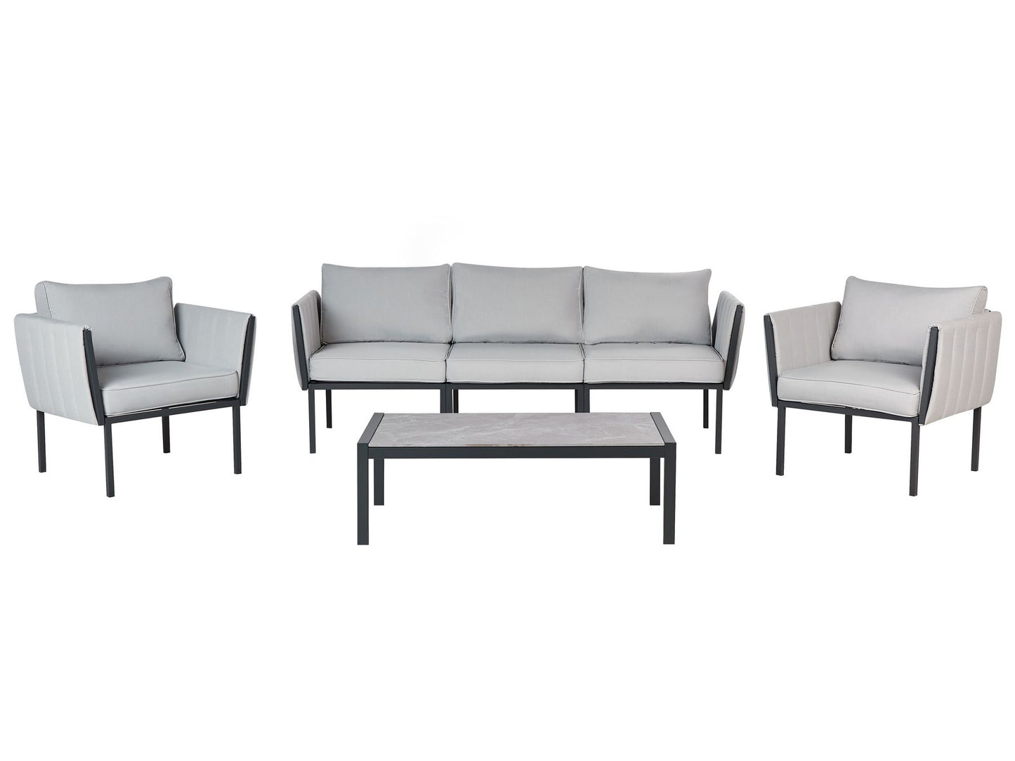 Garden Lounge Set with Table 5 Seater SKALA Metal Light Grey