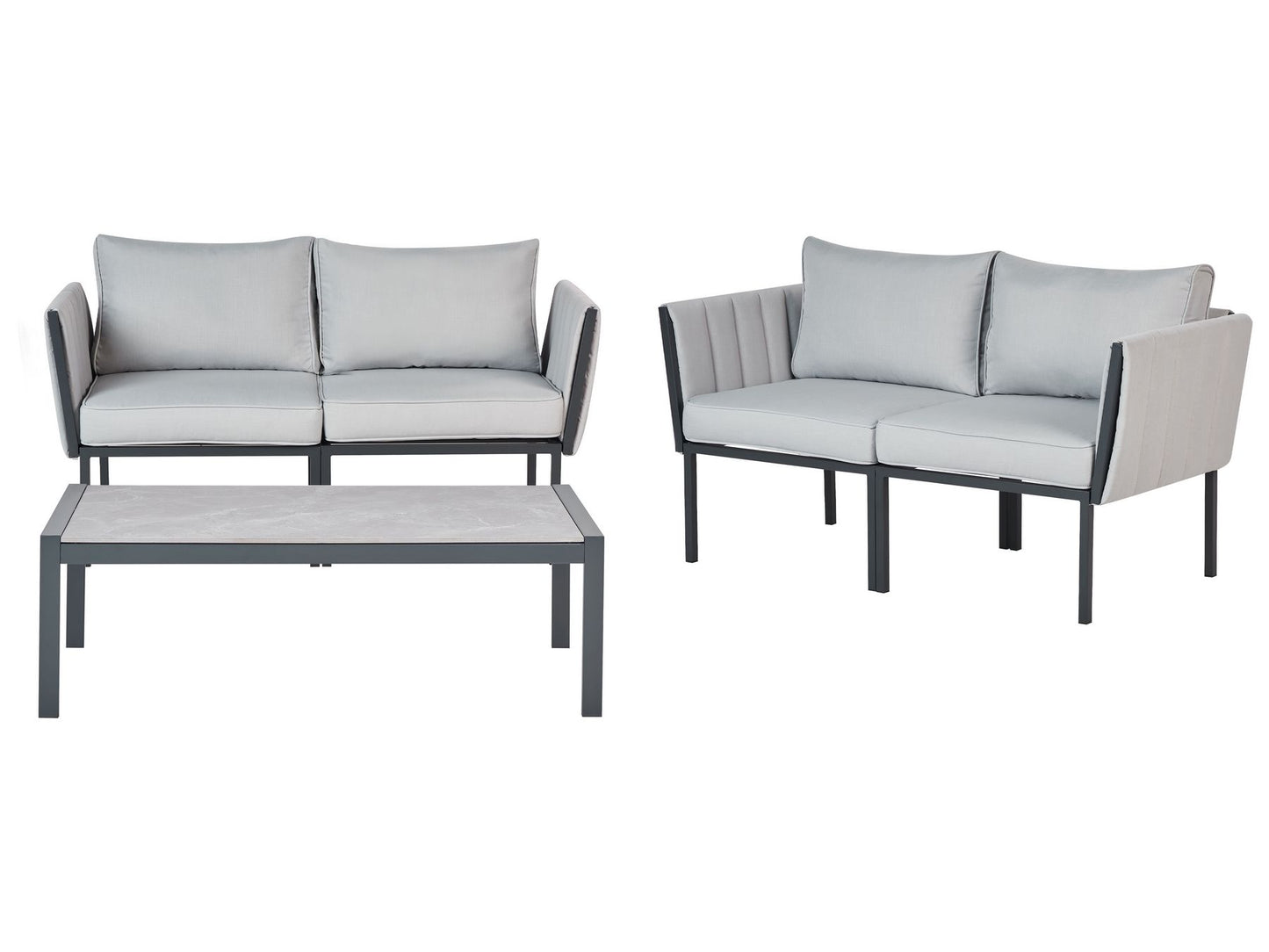 Garden Lounge Set with Table 5 Seater SKALA Metal Light Grey