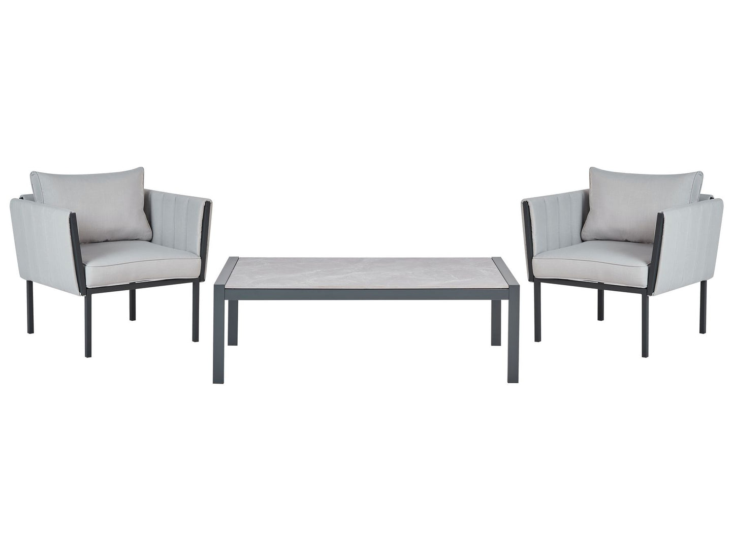 Garden Lounge Set with Table 5 Seater SKALA Metal Light Grey