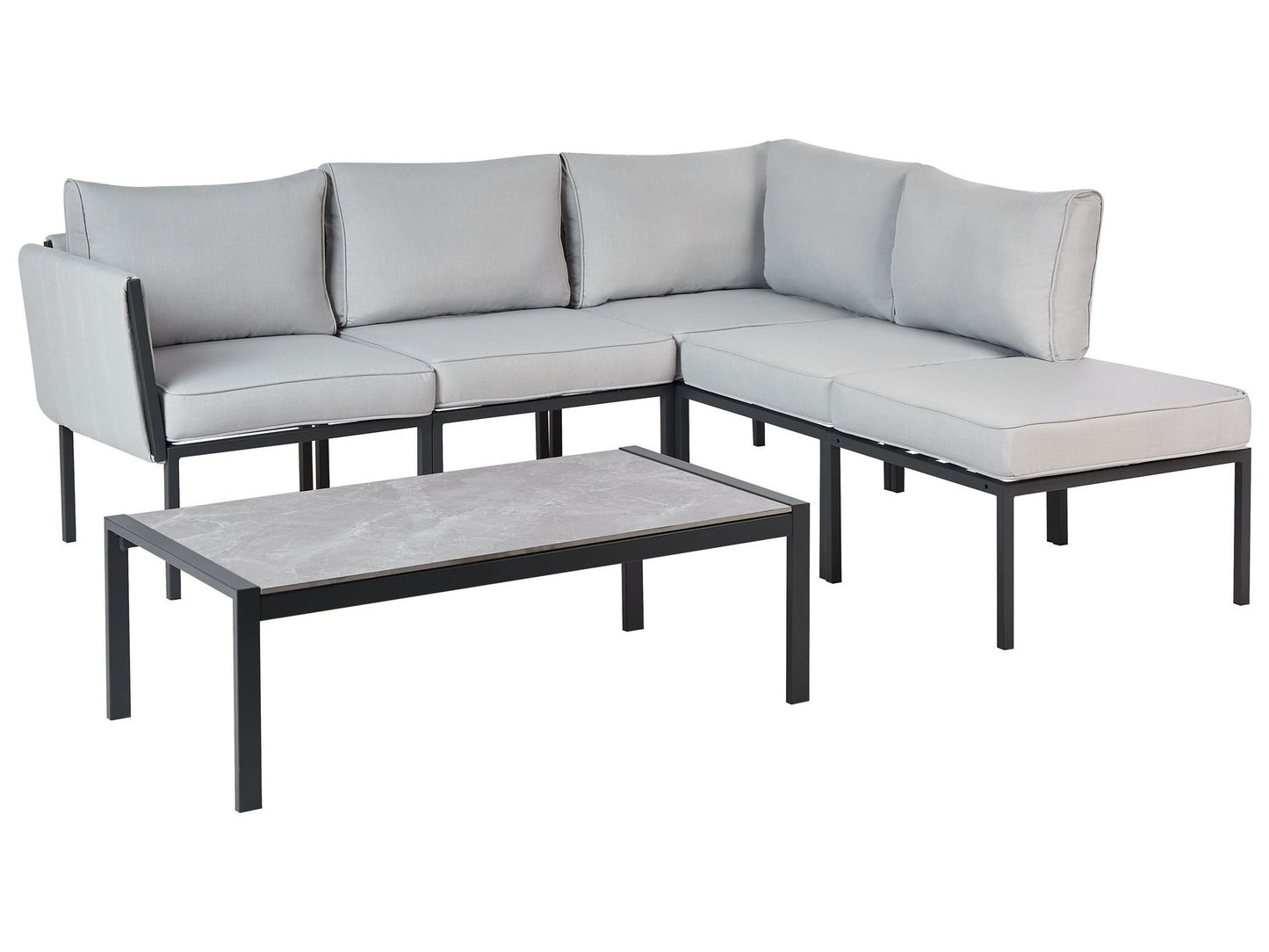 Garden Lounge Set with Table 5 Seater SKALA Metal Light Grey