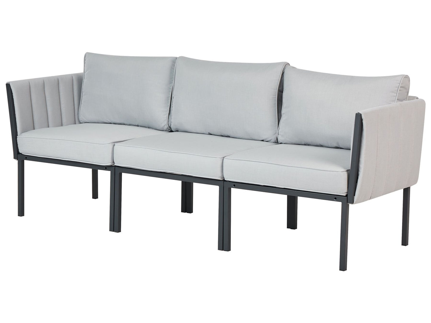 Garden Lounge Set with Table 5 Seater SKALA Metal Light Grey