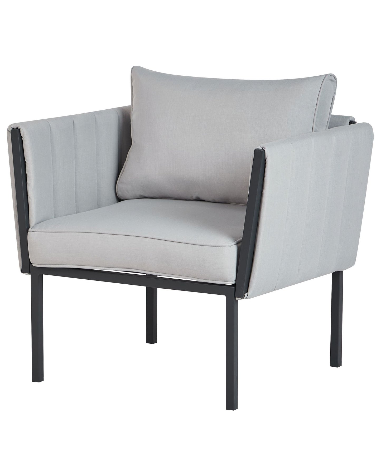 Garden Lounge Set with Table 5 Seater SKALA Metal Light Grey