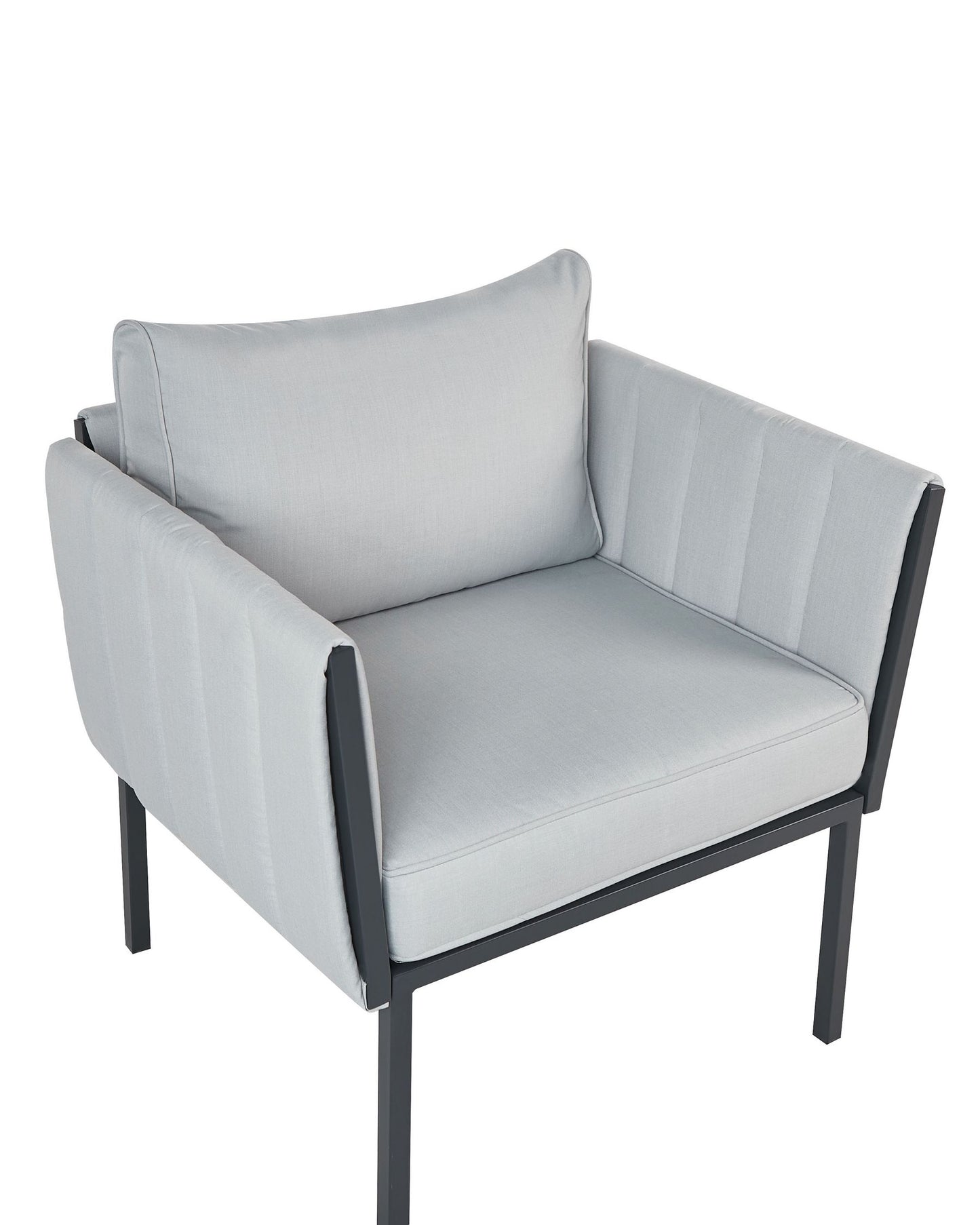 Garden Lounge Set with Table 5 Seater SKALA Metal Light Grey