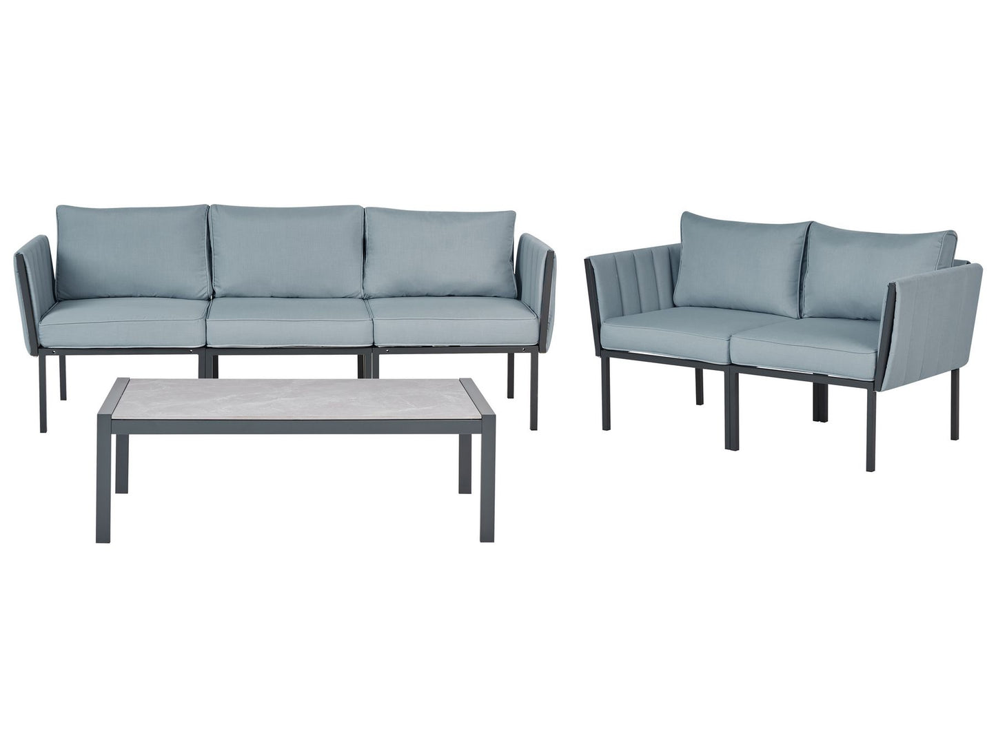 Garden Lounge Set with Table 5 Seater SKALA Metal Dark Grey