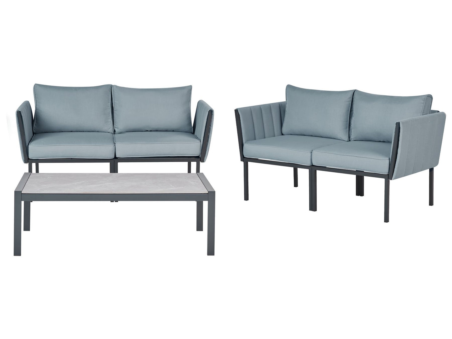 Garden Lounge Set with Table 5 Seater SKALA Metal Dark Grey