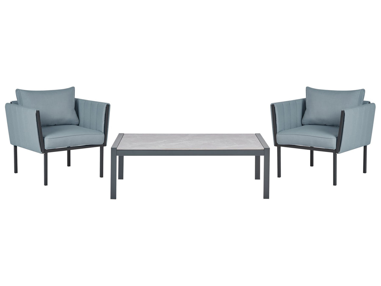 Garden Lounge Set with Table 5 Seater SKALA Metal Dark Grey
