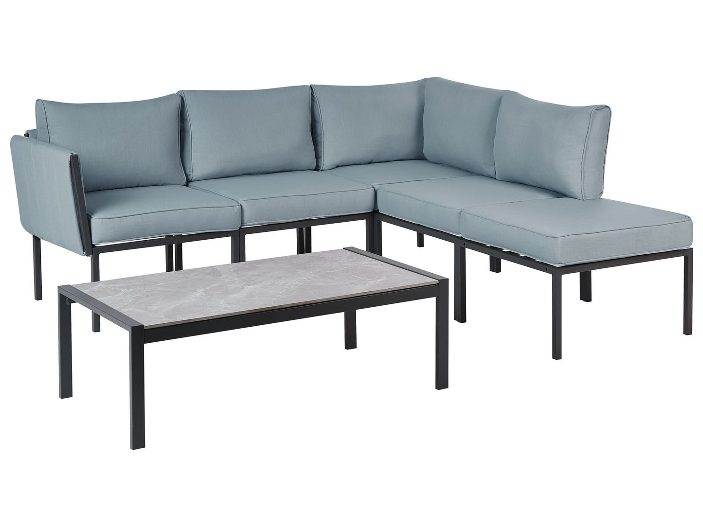 Garden Lounge Set with Table 5 Seater SKALA Metal Dark Grey
