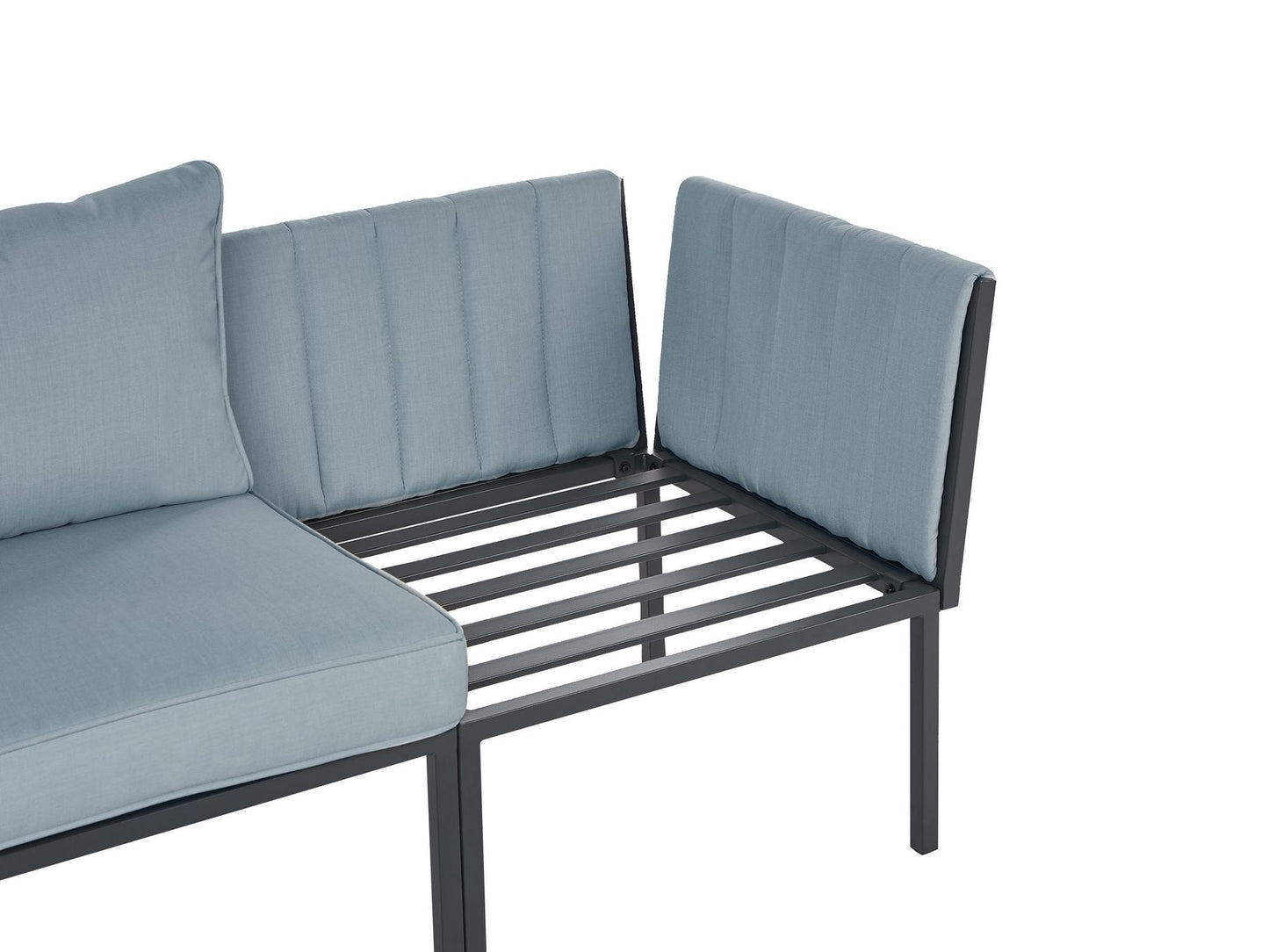 Garden Lounge Set with Table 5 Seater SKALA Metal Dark Grey