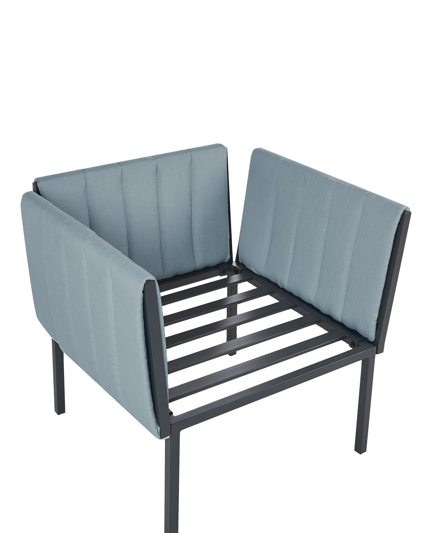 Garden Lounge Set with Table 5 Seater SKALA Metal Dark Grey
