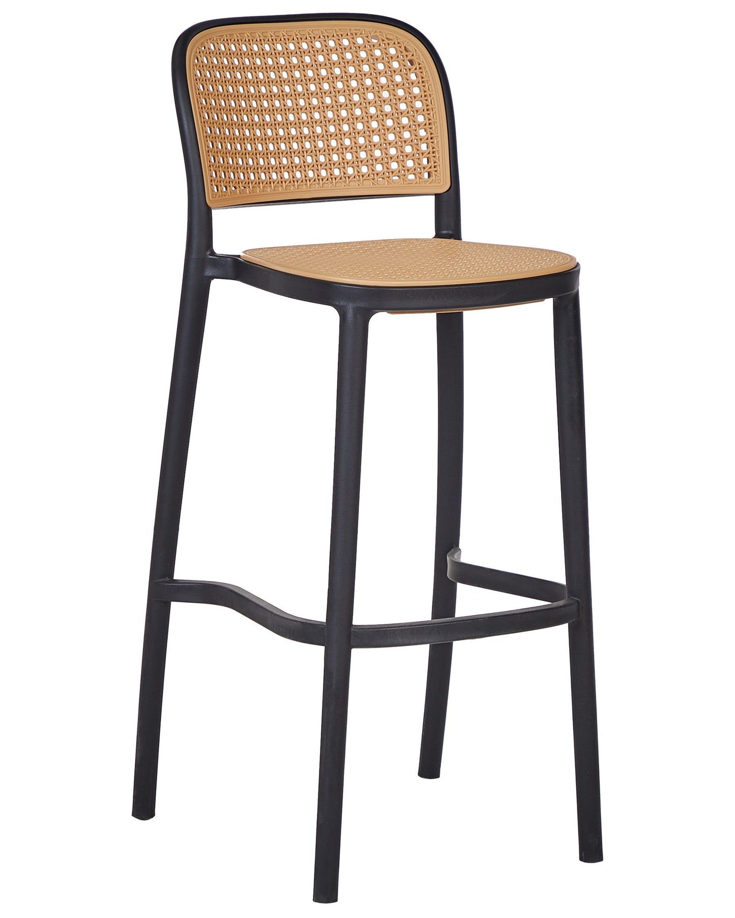 Set of 4 Bar Chairs PLOSE Synthetic Material Beige