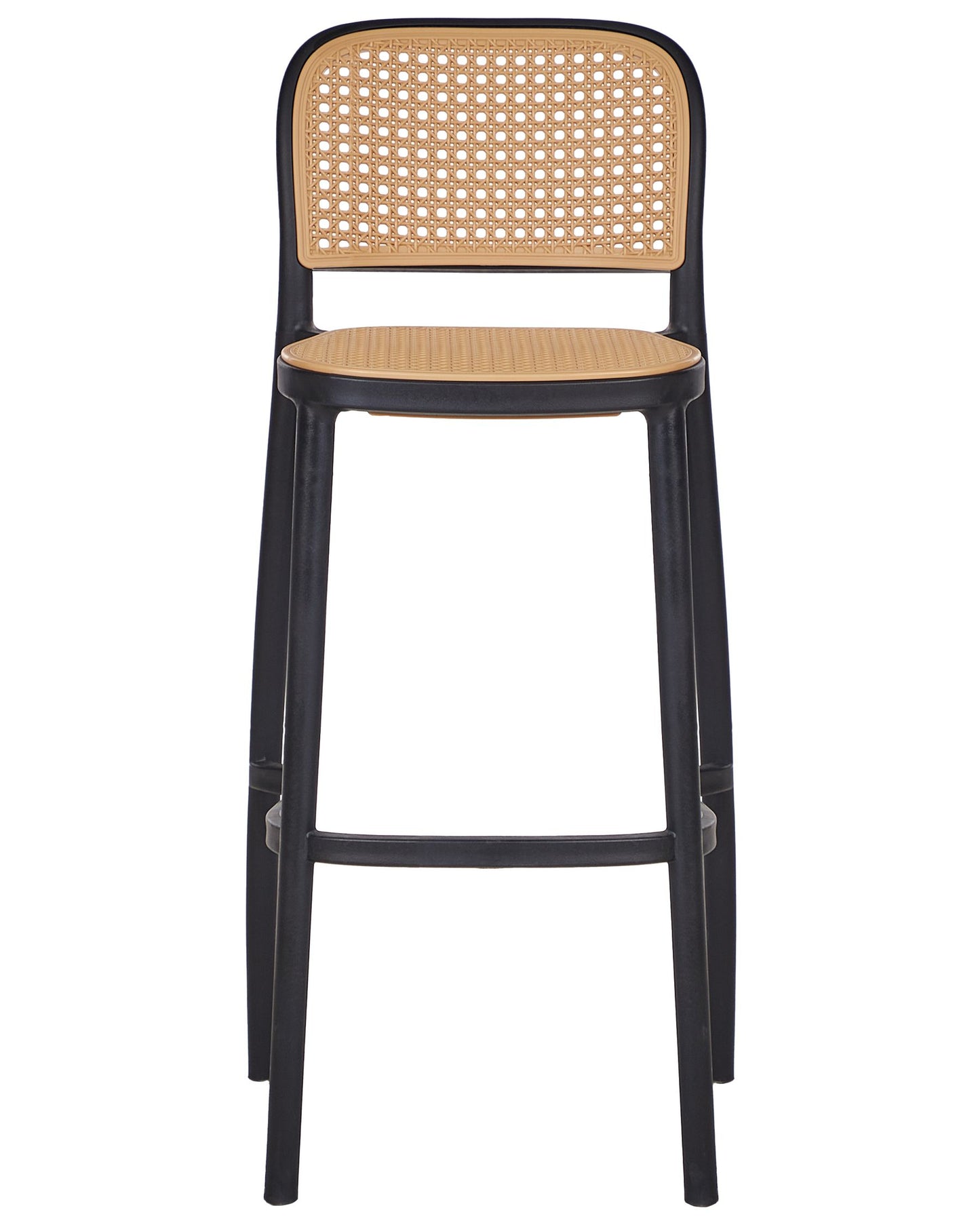 Set of 4 Bar Chairs PLOSE Synthetic Material Beige
