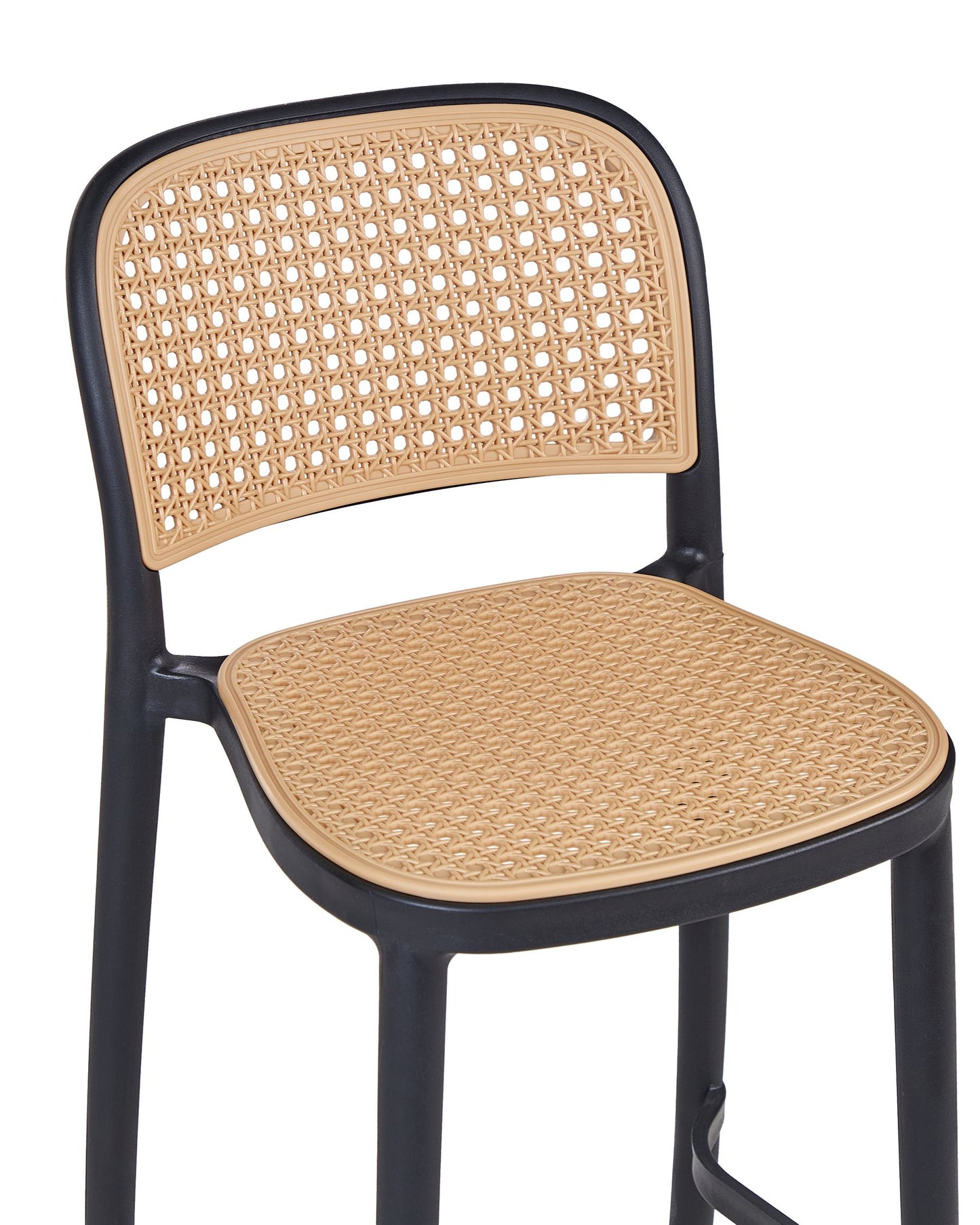 Set of 4 Bar Chairs PLOSE Synthetic Material Beige
