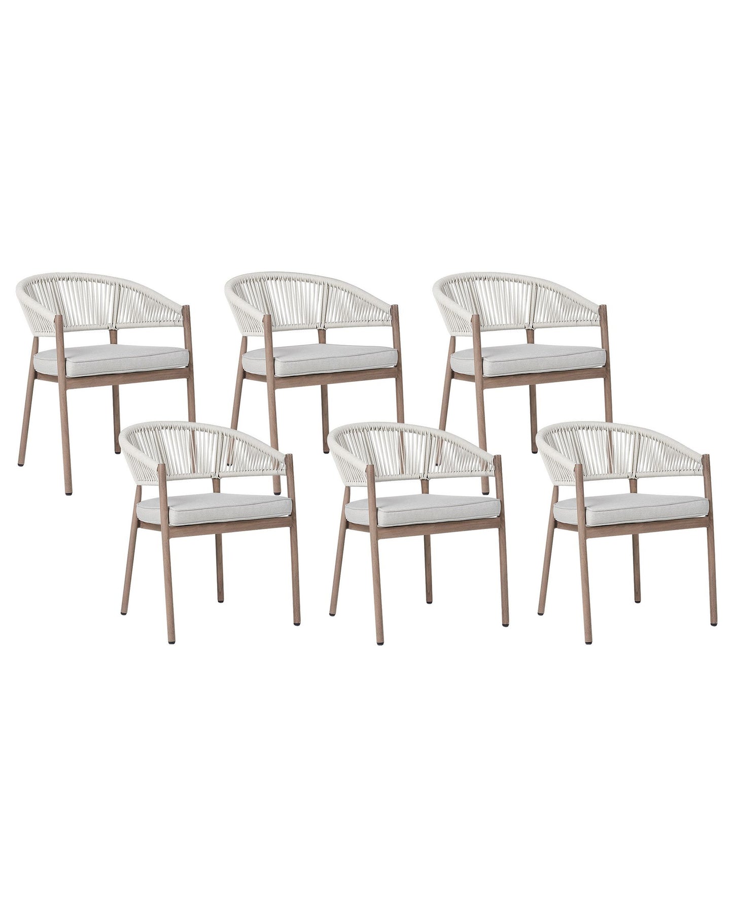 Set of 6 Garden Chairs with Cushions FLAVIA Metal White