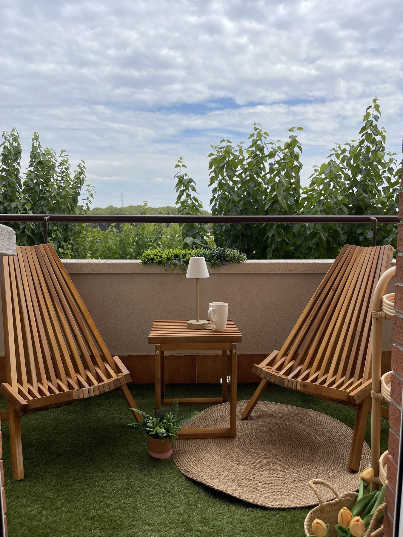 Set of 2 Garden Chairs BELLANO Acacia Wood Brown