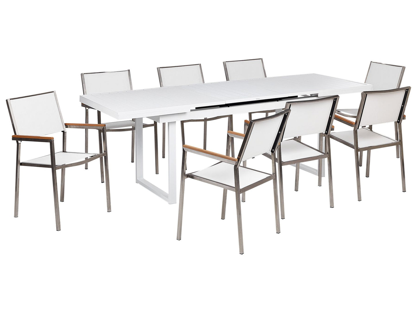 Garden Dining Set 8 Seater VALCANETTO/GROSSETO Metal White