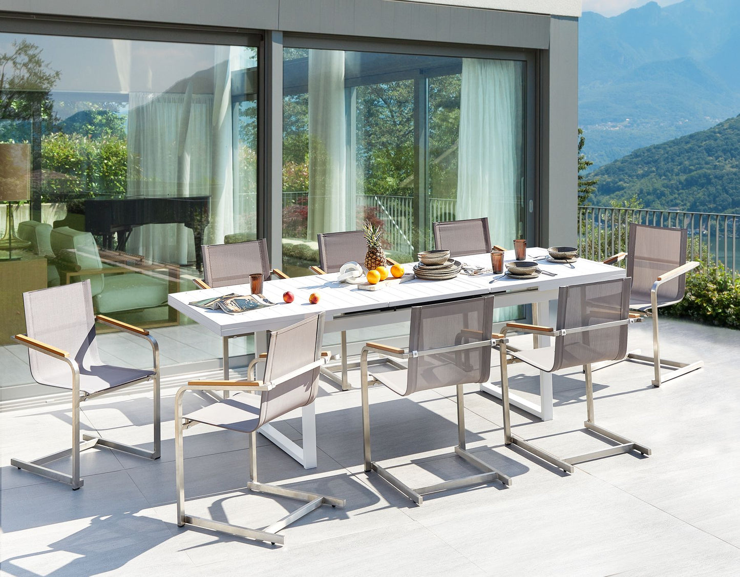Garden Dining Set 8 Seater VALCANETTO/COSOLETO Metal Beige