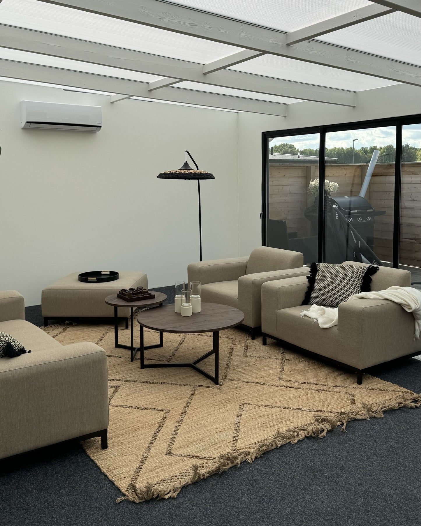 Garden Sofa Beige with Black ROVIGO