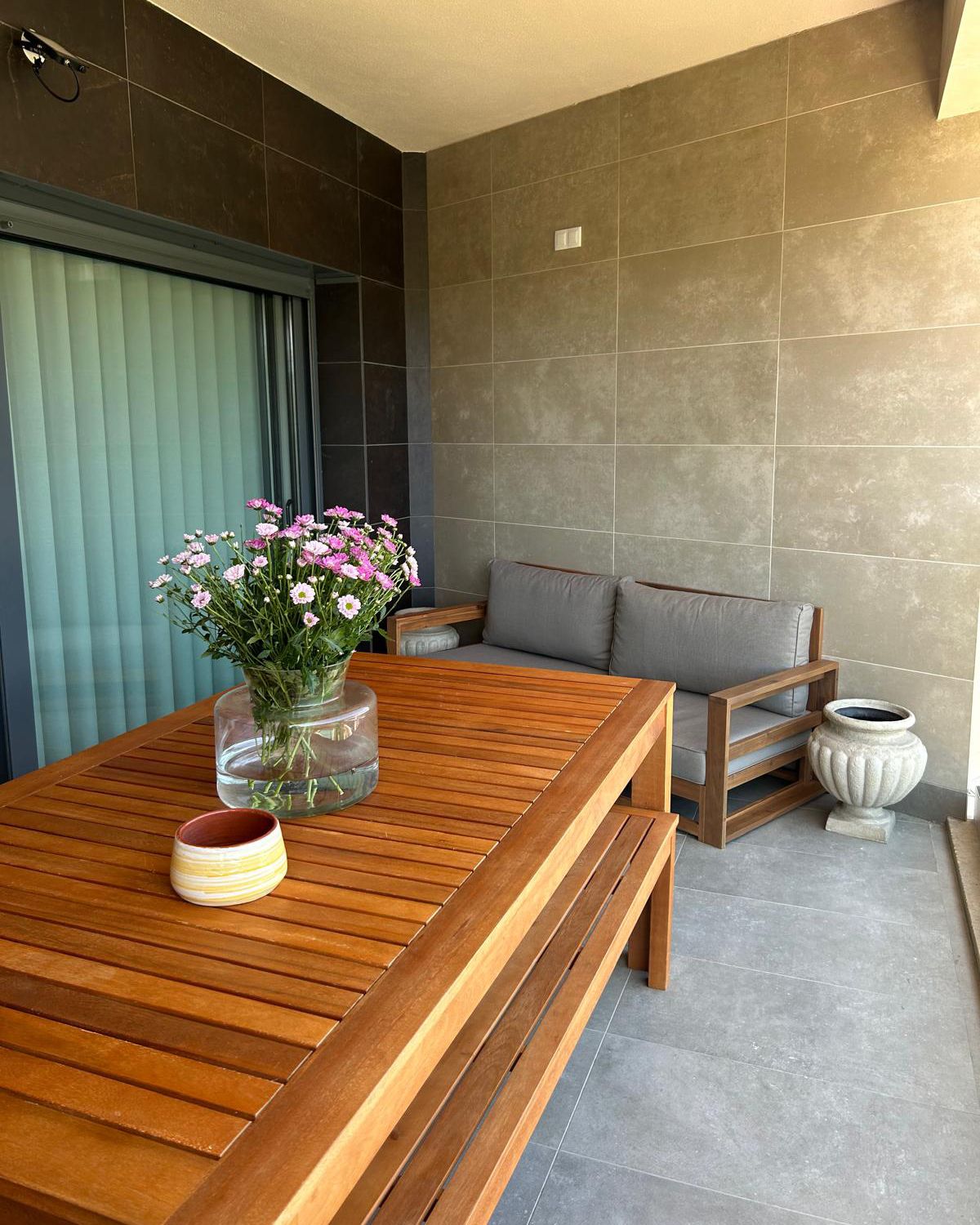 Garden Dining Set with Benches 6 Seater MONSANO Eucalyptus Wood Brown