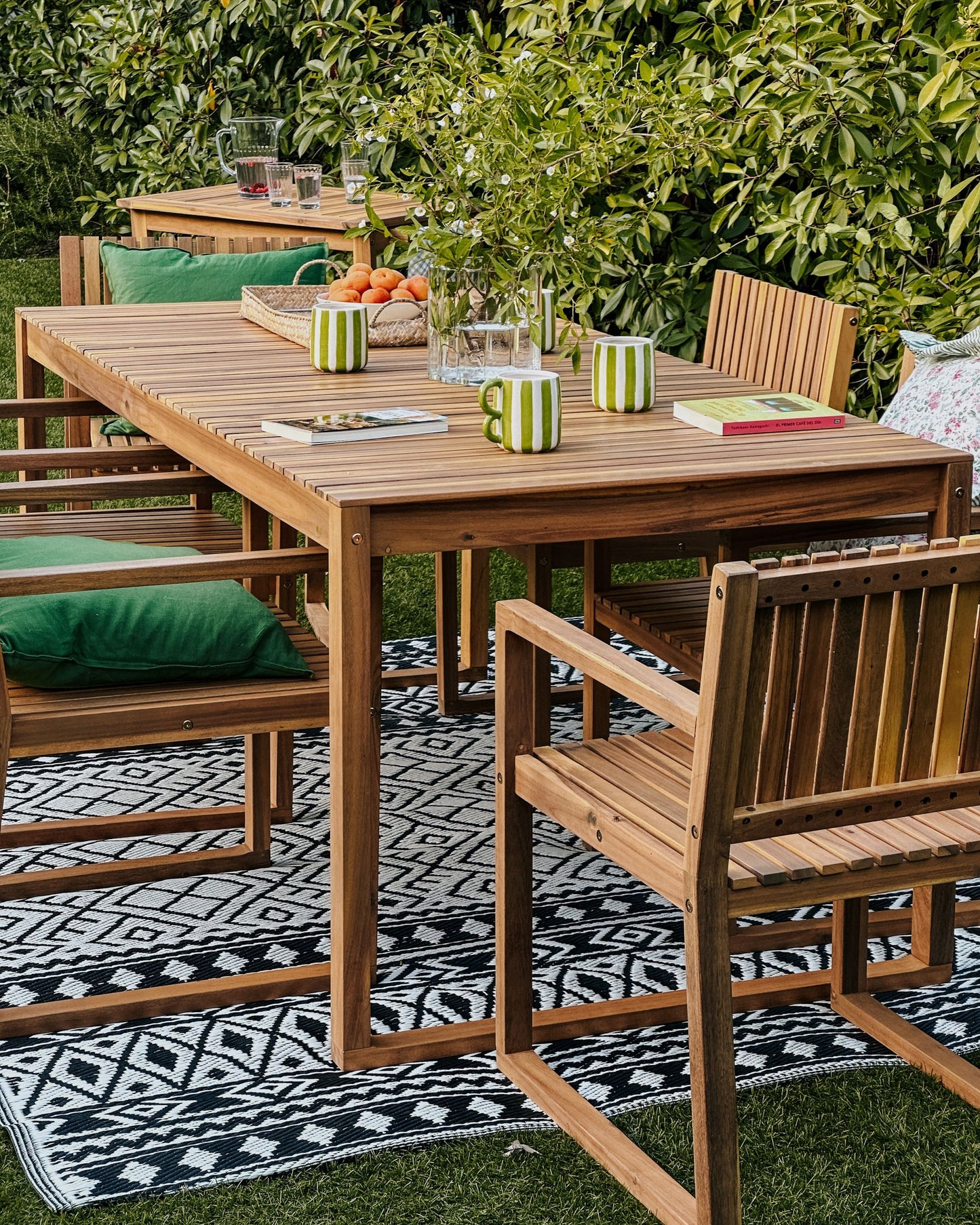 Garden Dining Set 6 Seater SASSARI II Certified Acacia Wood Light Brown