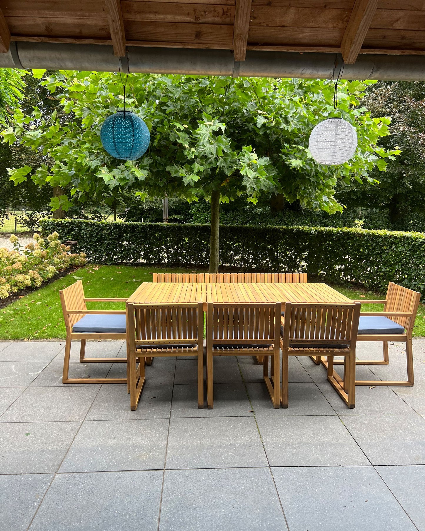 Garden Dining Set with Trolley 8 Seater SASSARI Acacia Wood Brown