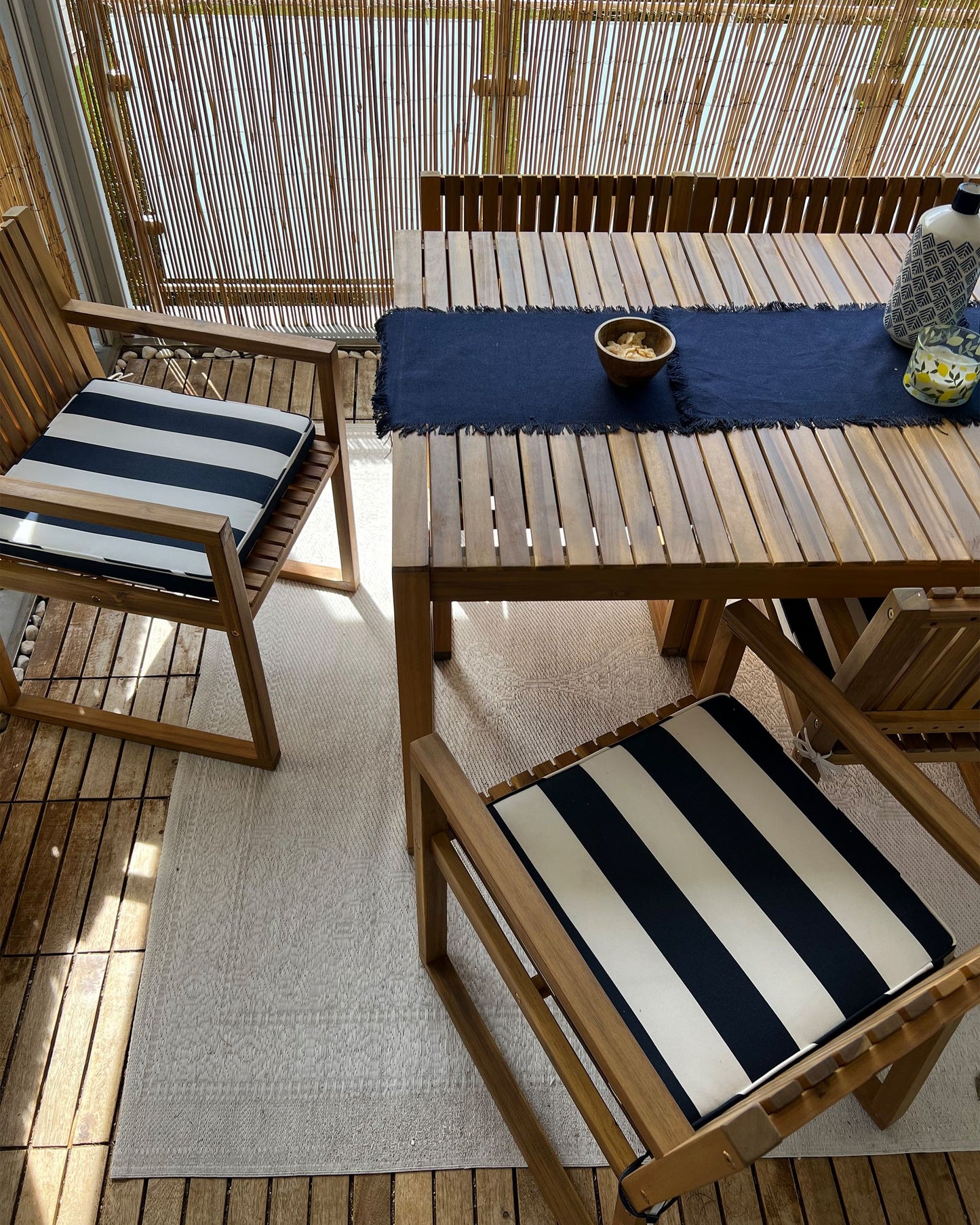 Garden Dining Set with Trolley 8 Seater SASSARI Acacia Wood Brown