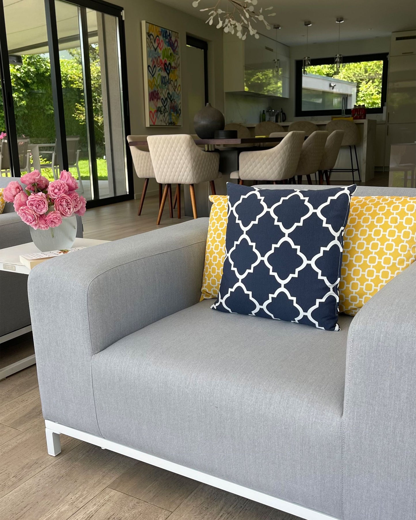 Garden Sofa Grey with White ROVIGO