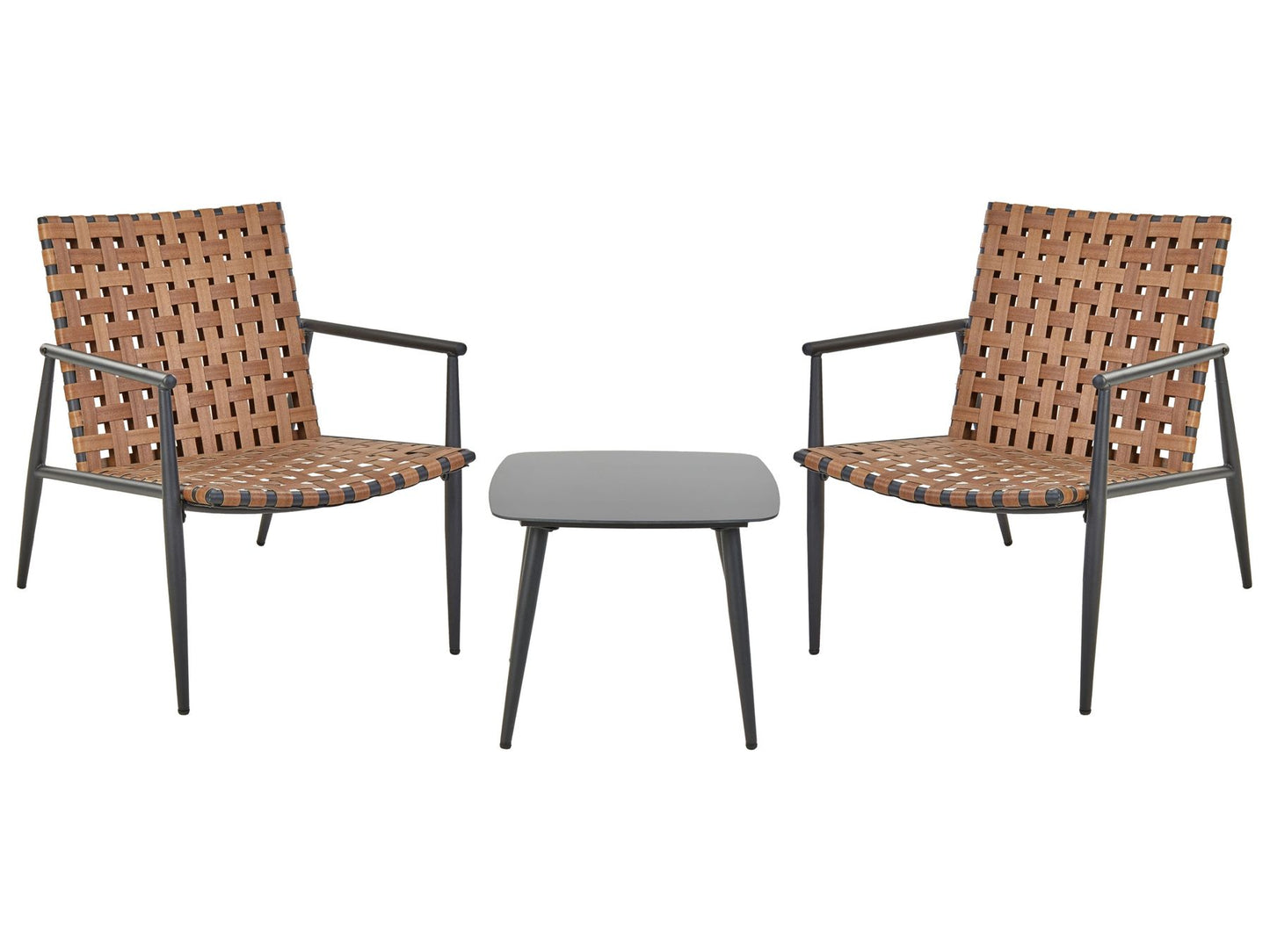 Bistro Set ZIRIA PE Rattan Brown