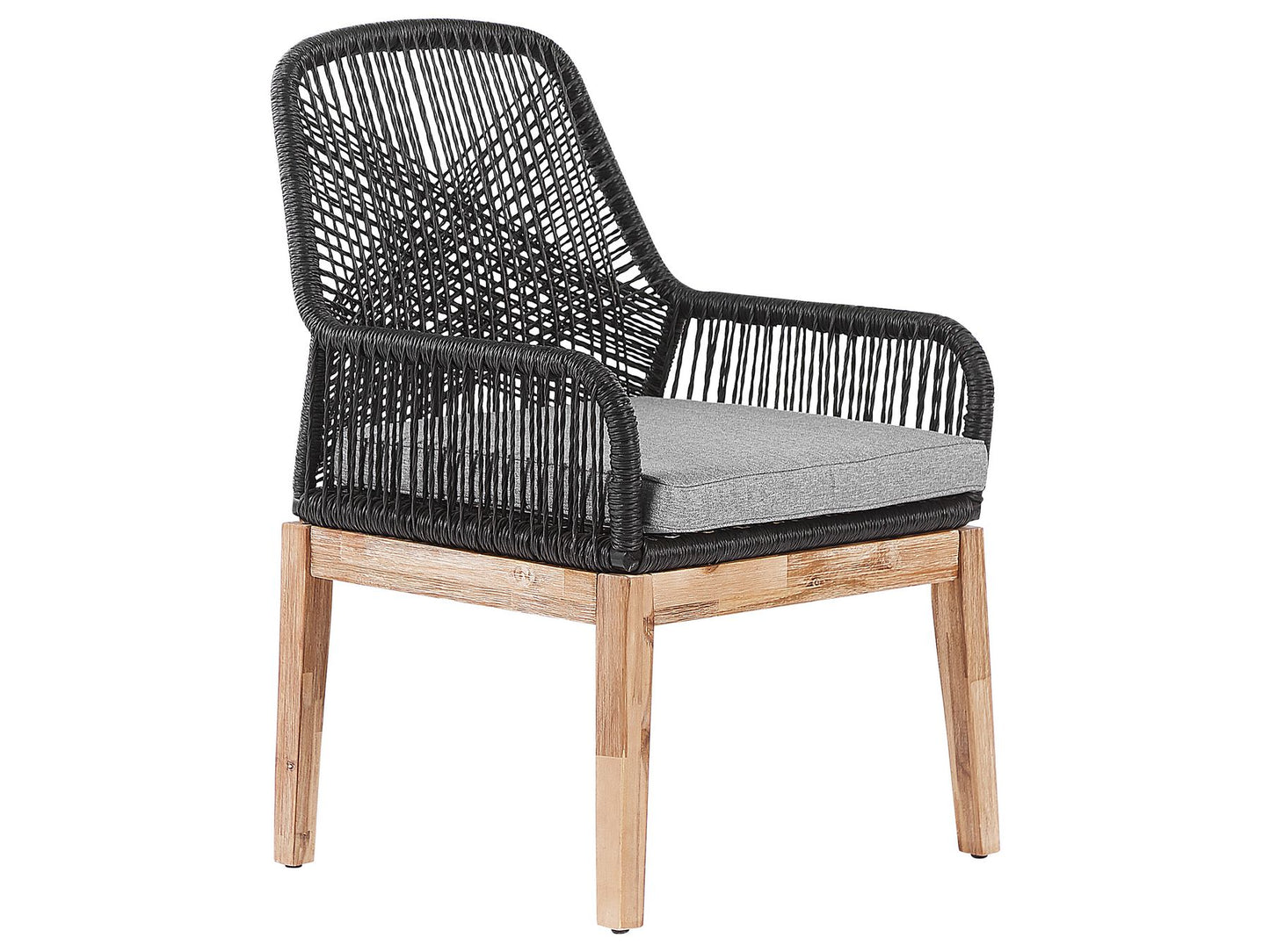 Garden Dining Set 4 Seater ORISTANO with Cushions Concrete Black